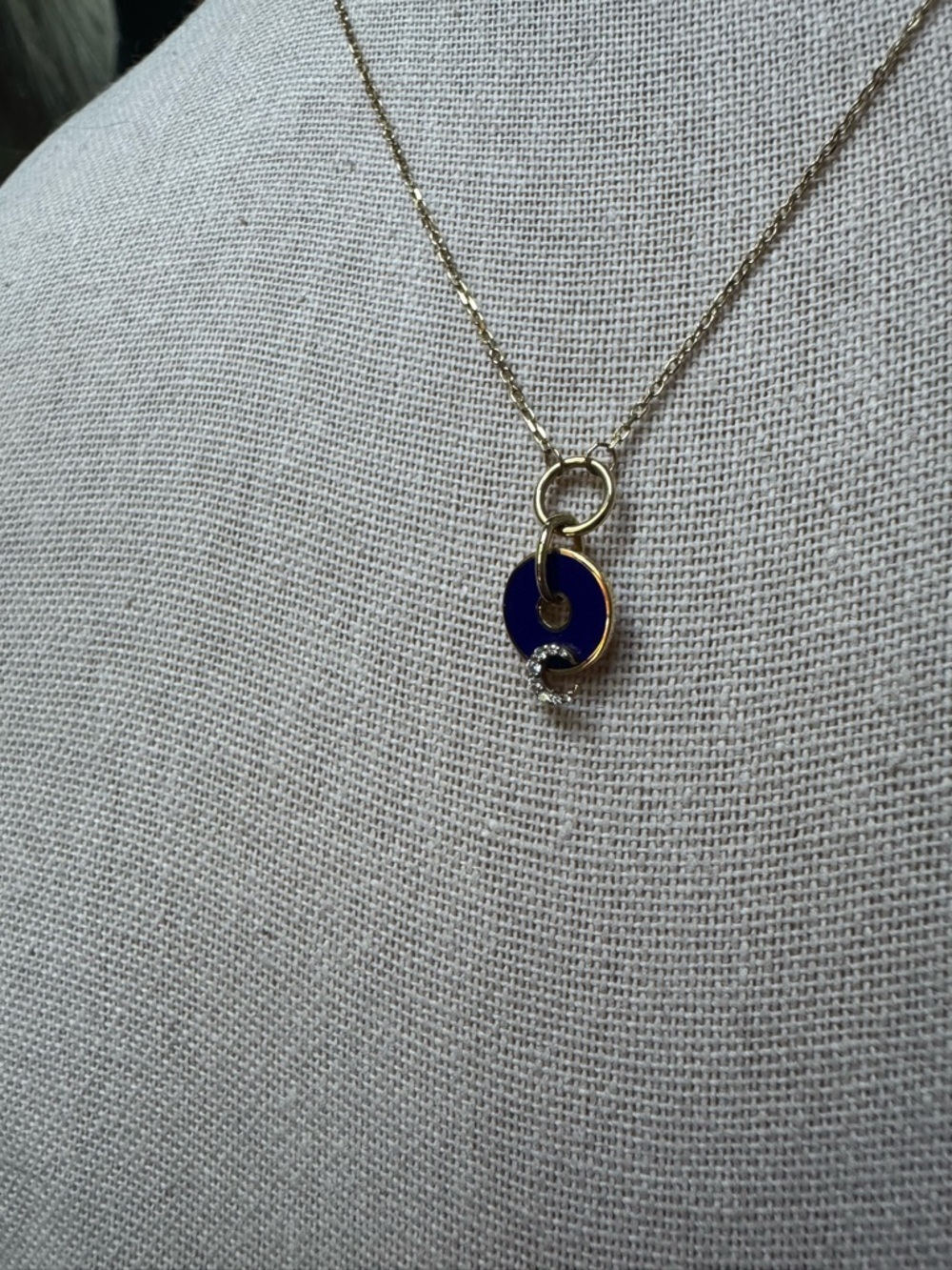 Foundrae Blue Crescent - Karma Disc Necklace - Picture 11 of 13